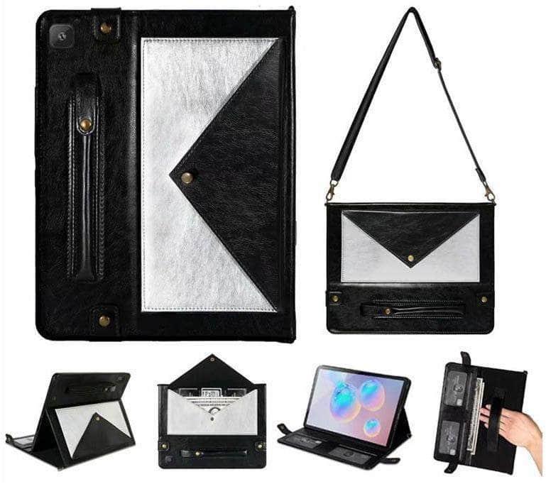 Leather Case Galaxy Tab A7 10.4 T500 T505 Hand Holder Stand Shell - CaseBuddy