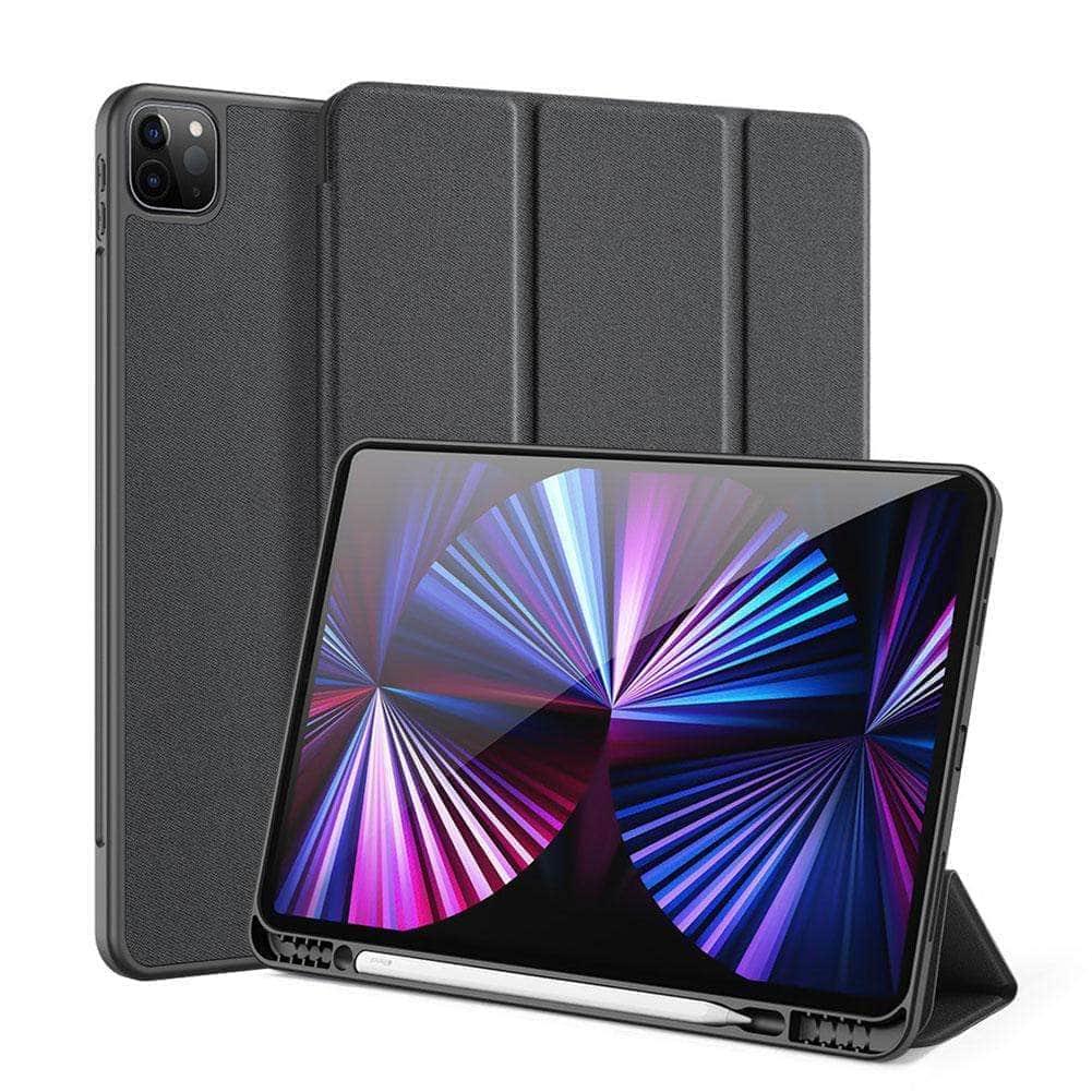 CaseBuddy Australia Casebuddy Leather iPad Pro 12.9 2021 Smart Sleep Wake DUX DUCIS Trifold Case