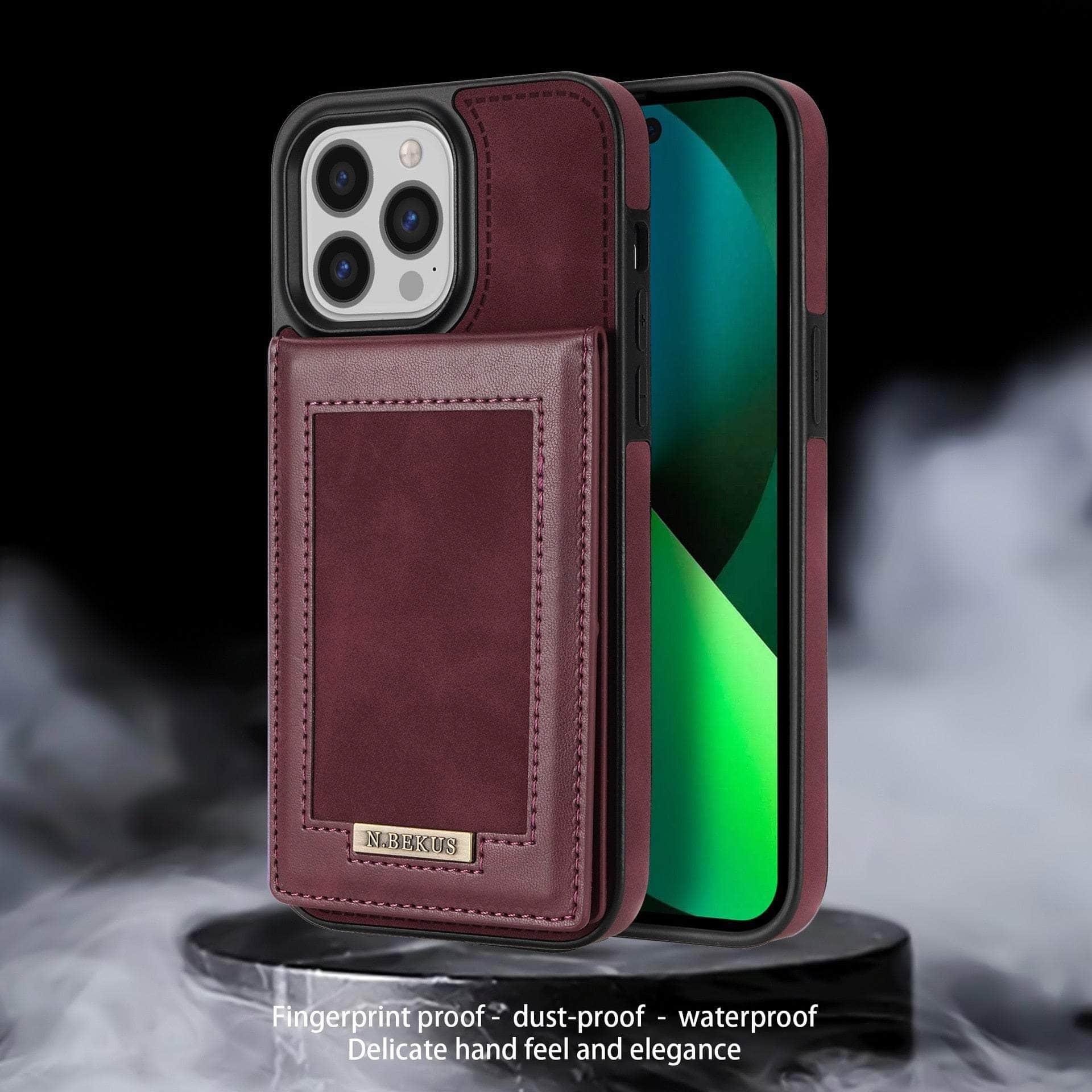 Casebuddy Luxury Vegan Leather iPhone 14 Pro Max Wallet Card Slots Holder