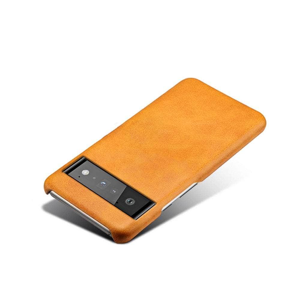 Casebuddy Orange / For Pixel 6 Luxury Vegan Pixel 6 Leather Cover