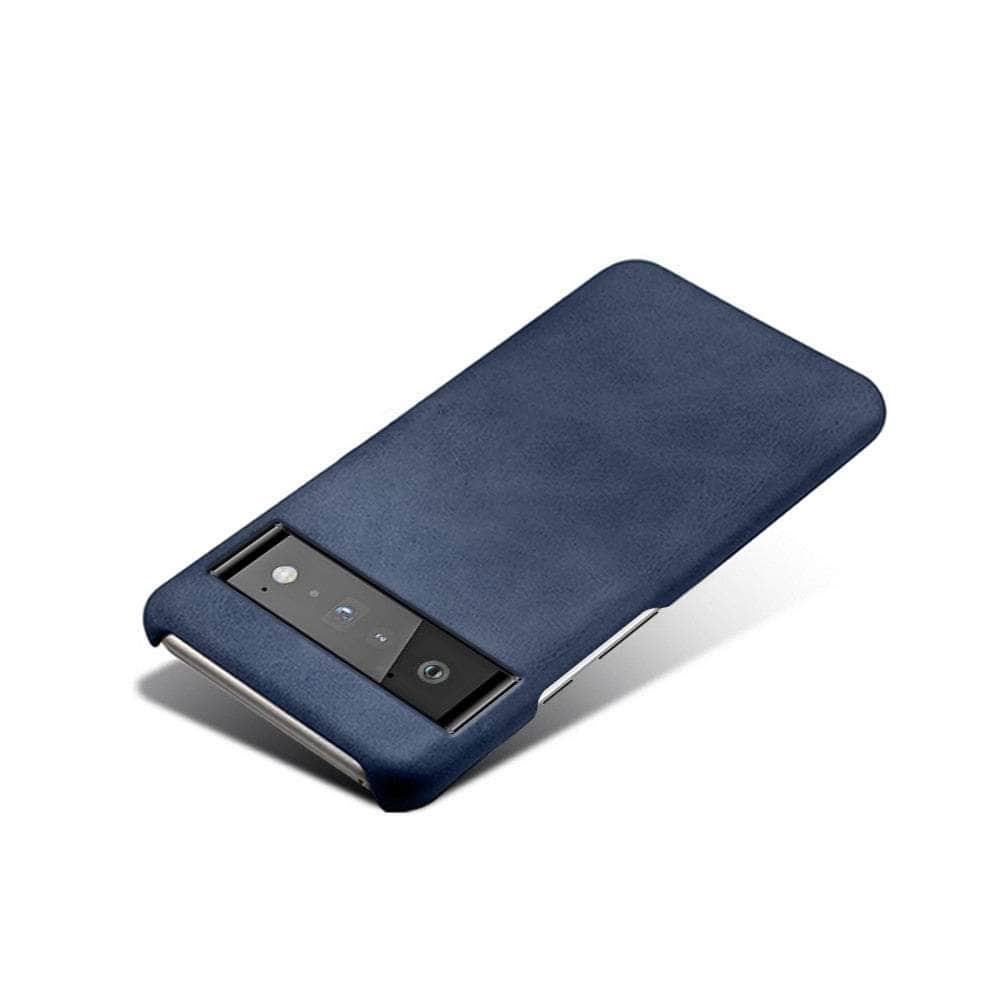 Casebuddy Blue / For Pixel 6 Luxury Vegan Pixel 6 Leather Cover