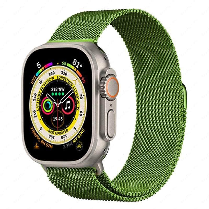Casebuddy green / 42mm -44mm-45mm-49mm Magnetic Strap Apple Watch Ultra 8 7 6 SE 5 4 3