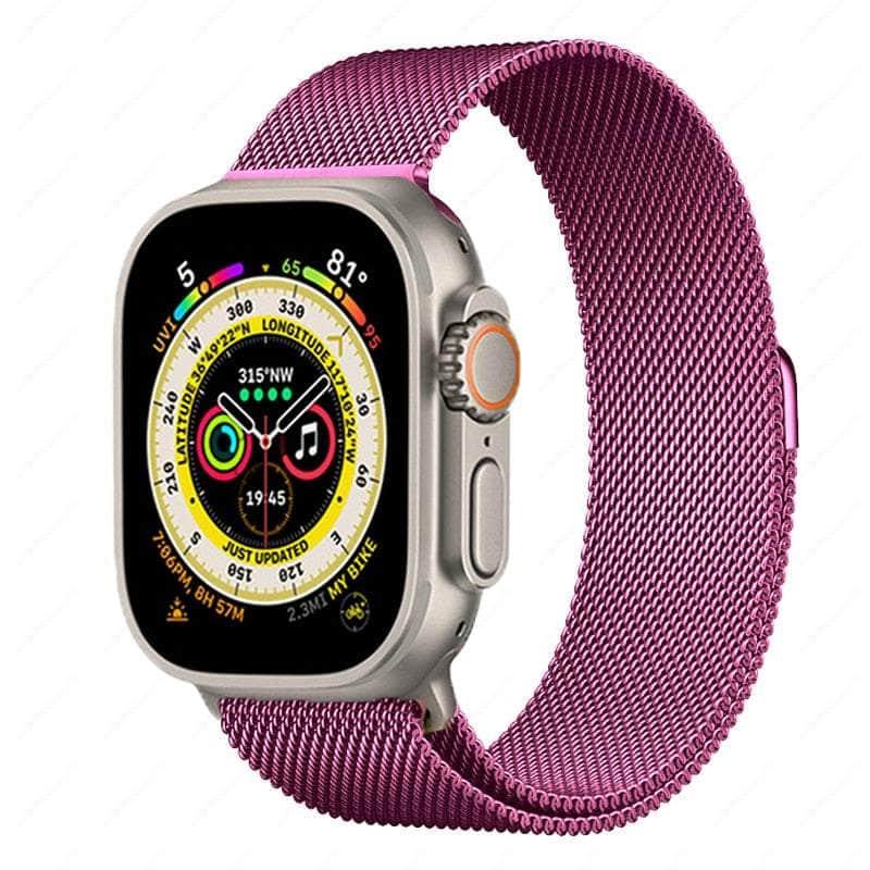 Casebuddy Purple / 42mm -44mm-45mm-49mm Magnetic Strap Apple Watch Ultra 8 7 6 SE 5 4 3
