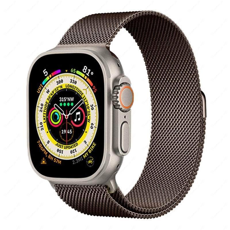 Casebuddy coffee / 42mm -44mm-45mm-49mm Magnetic Strap Apple Watch Ultra 8 7 6 SE 5 4 3