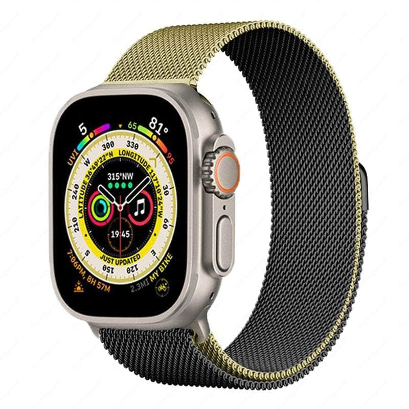 Casebuddy black gold / 42mm -44mm-45mm-49mm Magnetic Strap Apple Watch Ultra 8 7 6 SE 5 4 3