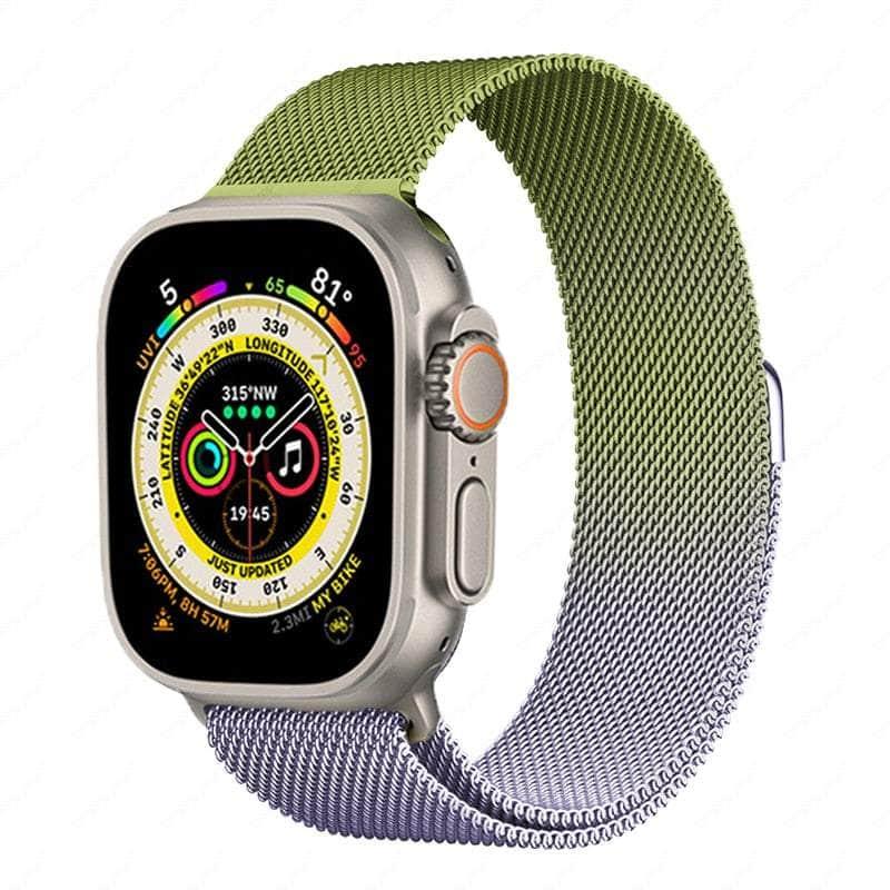 Casebuddy Purple Green / 42mm -44mm-45mm-49mm Magnetic Strap Apple Watch Ultra 8 7 6 SE 5 4 3