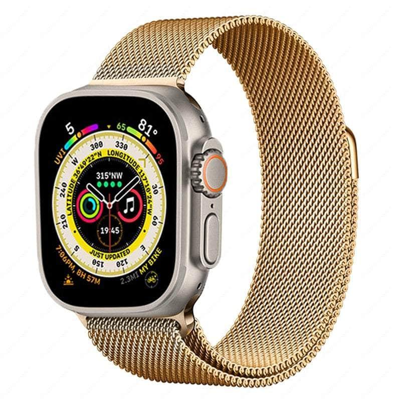 Casebuddy gold / 42mm -44mm-45mm-49mm Magnetic Strap Apple Watch Ultra 8 7 6 SE 5 4 3