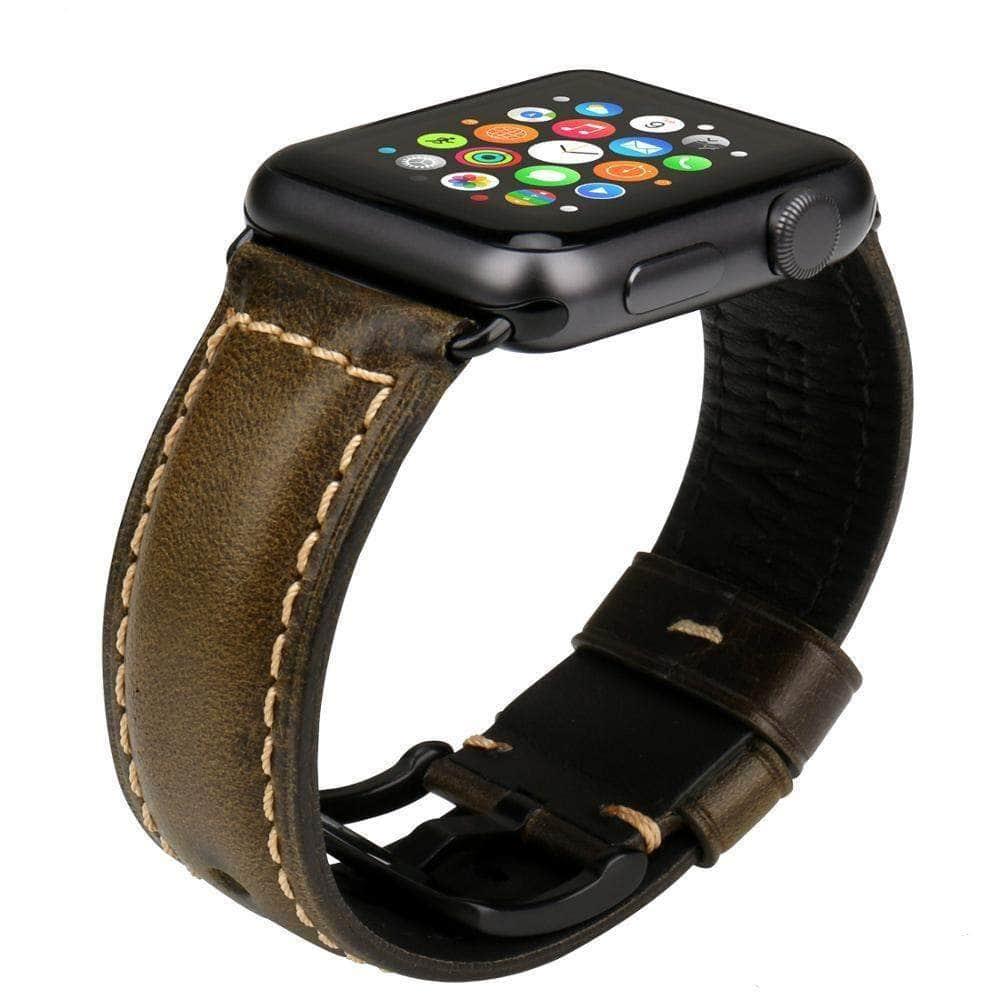 MAIKES Genuine Leather Vintage Watch Strap Apple Watch 6 5 4 3 2 1 SE 44/42/40/38 - CaseBuddy