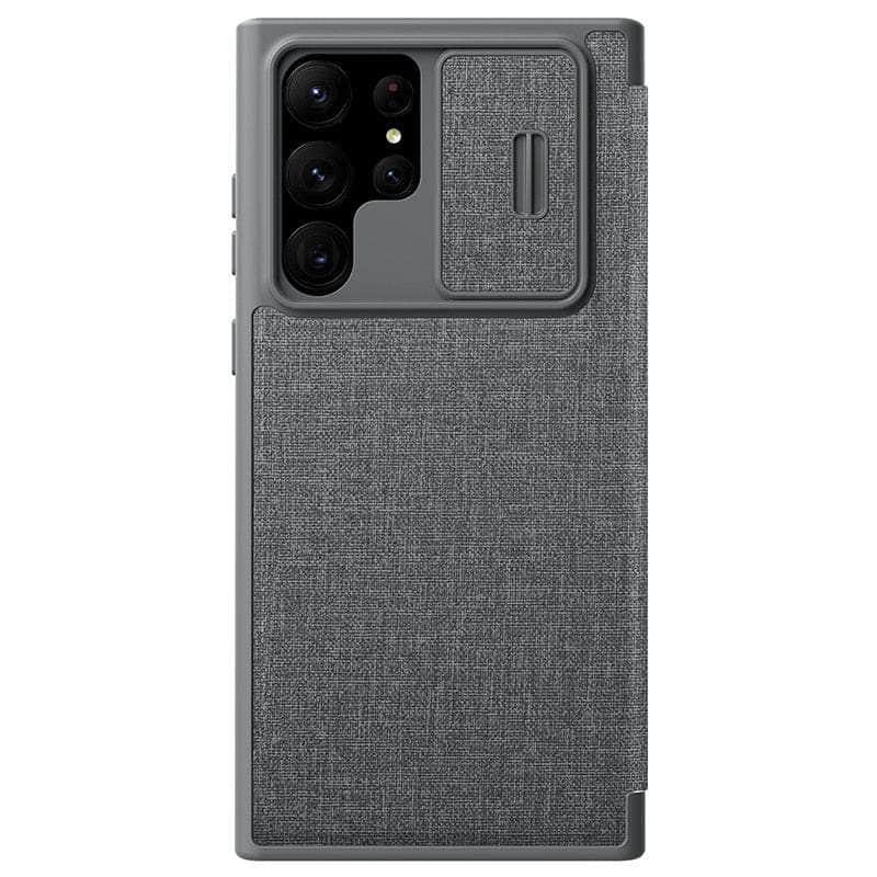 Casebuddy Gray / for SamsungS23 Ultra Nillkin Qin Pro Leather Galaxy S23 Ultra Case