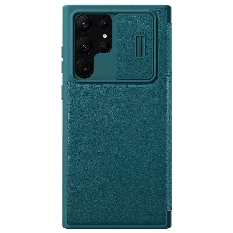 Casebuddy Green / for SamsungS23 Ultra Nillkin Qin Pro Leather Galaxy S23 Ultra Case