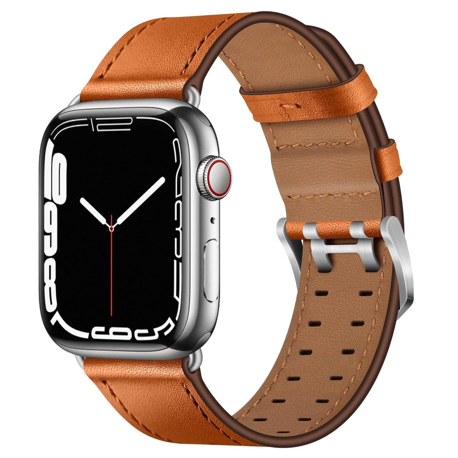 Casebuddy Brown 3 / For 38mm 40mm 41mm Premium Apple Watch Leather Strap