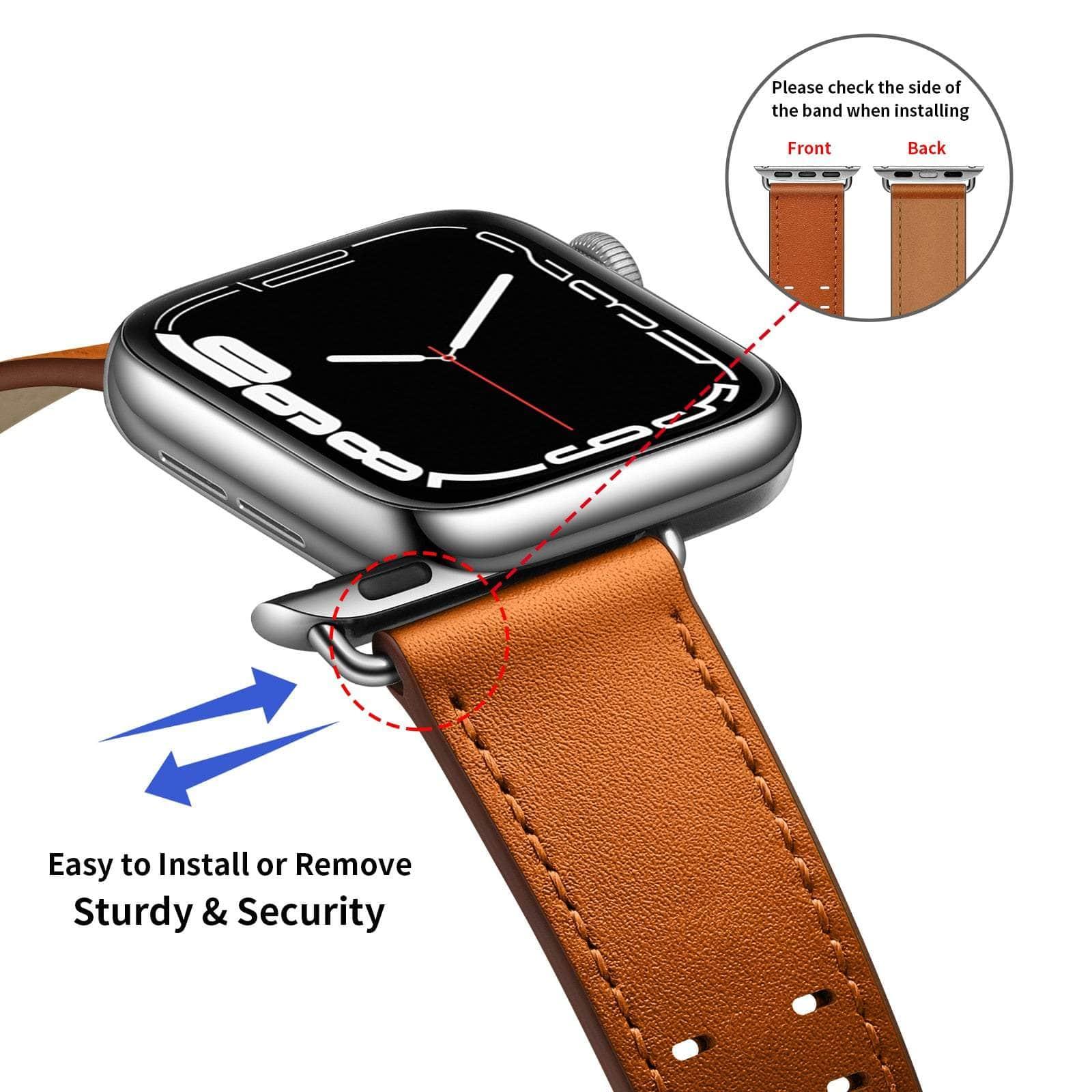 Casebuddy Premium Apple Watch Leather Strap