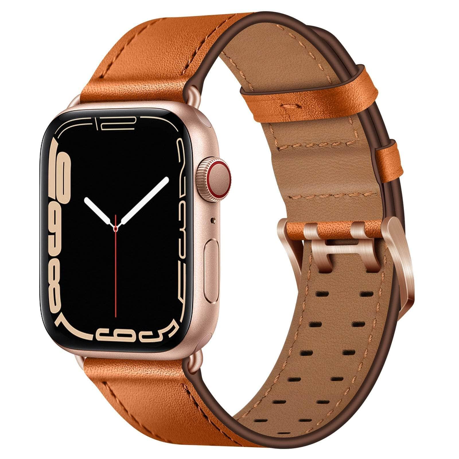 Casebuddy Brown 2 / For 38mm 40mm 41mm Premium Apple Watch Leather Strap