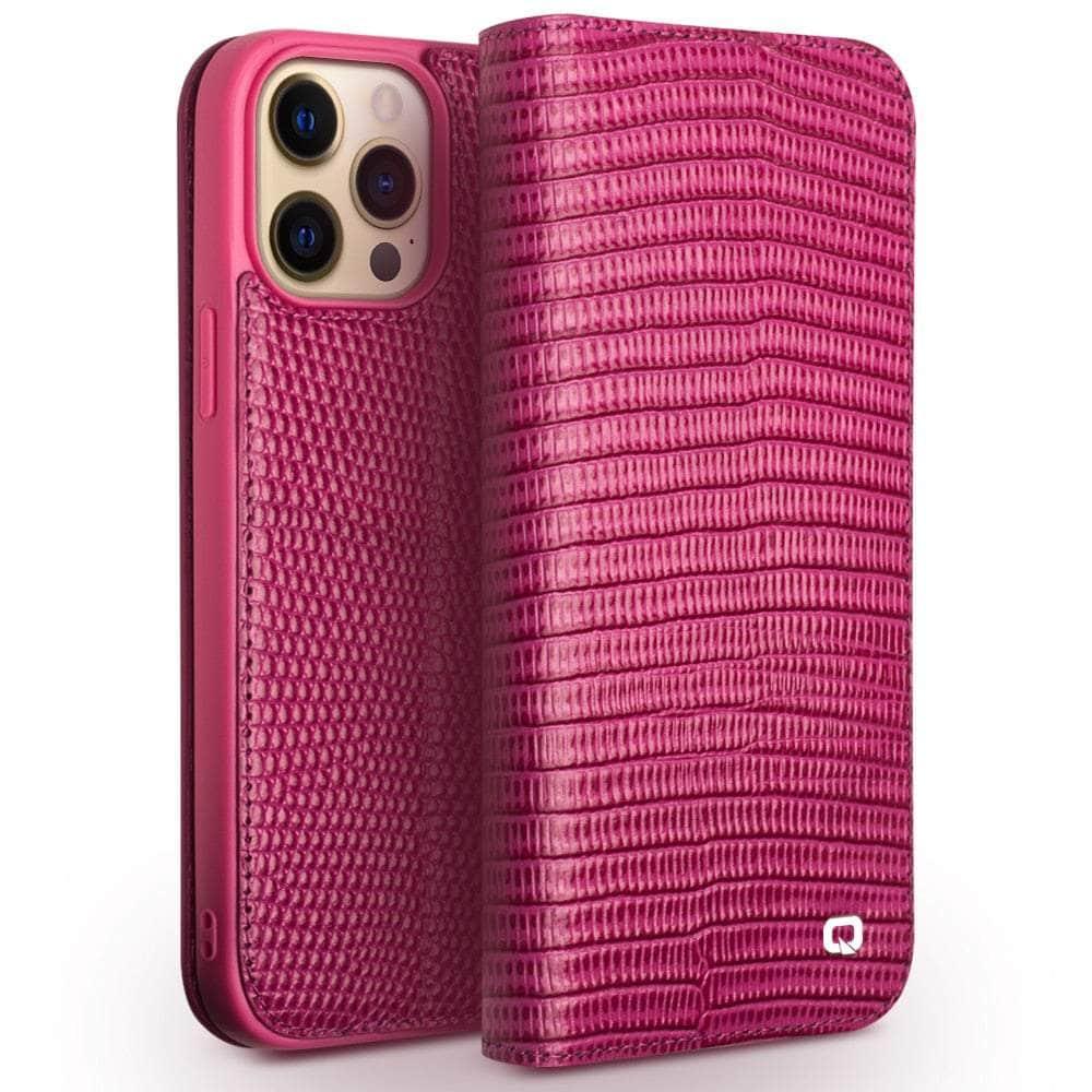 CaseBuddy Australia Casebuddy QIALINO Genuine Leatheri iPhone Pro Max 13 Card Slots Women Case