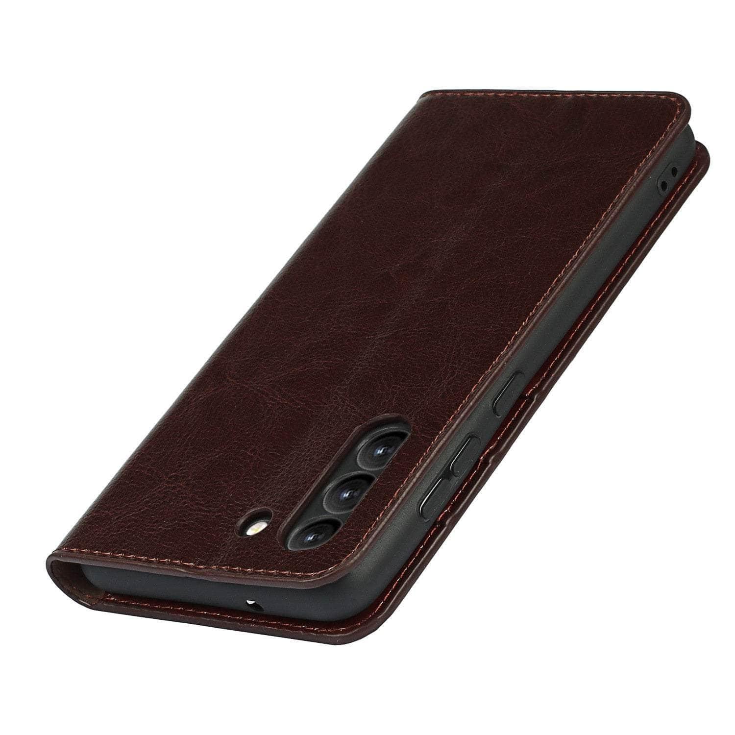 CaseBuddy Australia Casebuddy Real Genuine Leather Flip S22 Ultra Cover Credit Card Holder