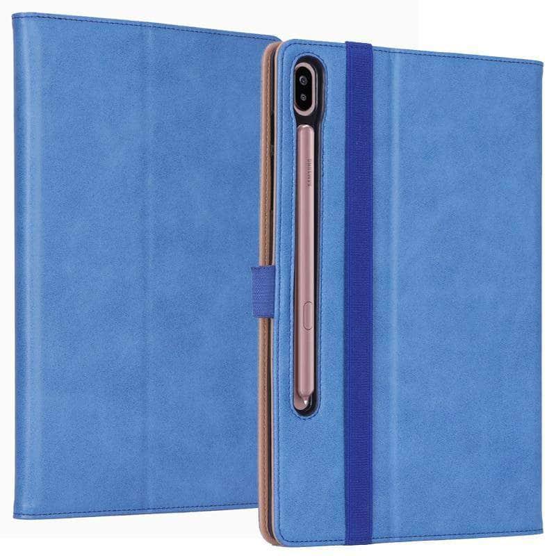 Retro Leather Case Galaxy Tab S6 10.5" T865 T860 Business Handheld Card Stand - CaseBuddy