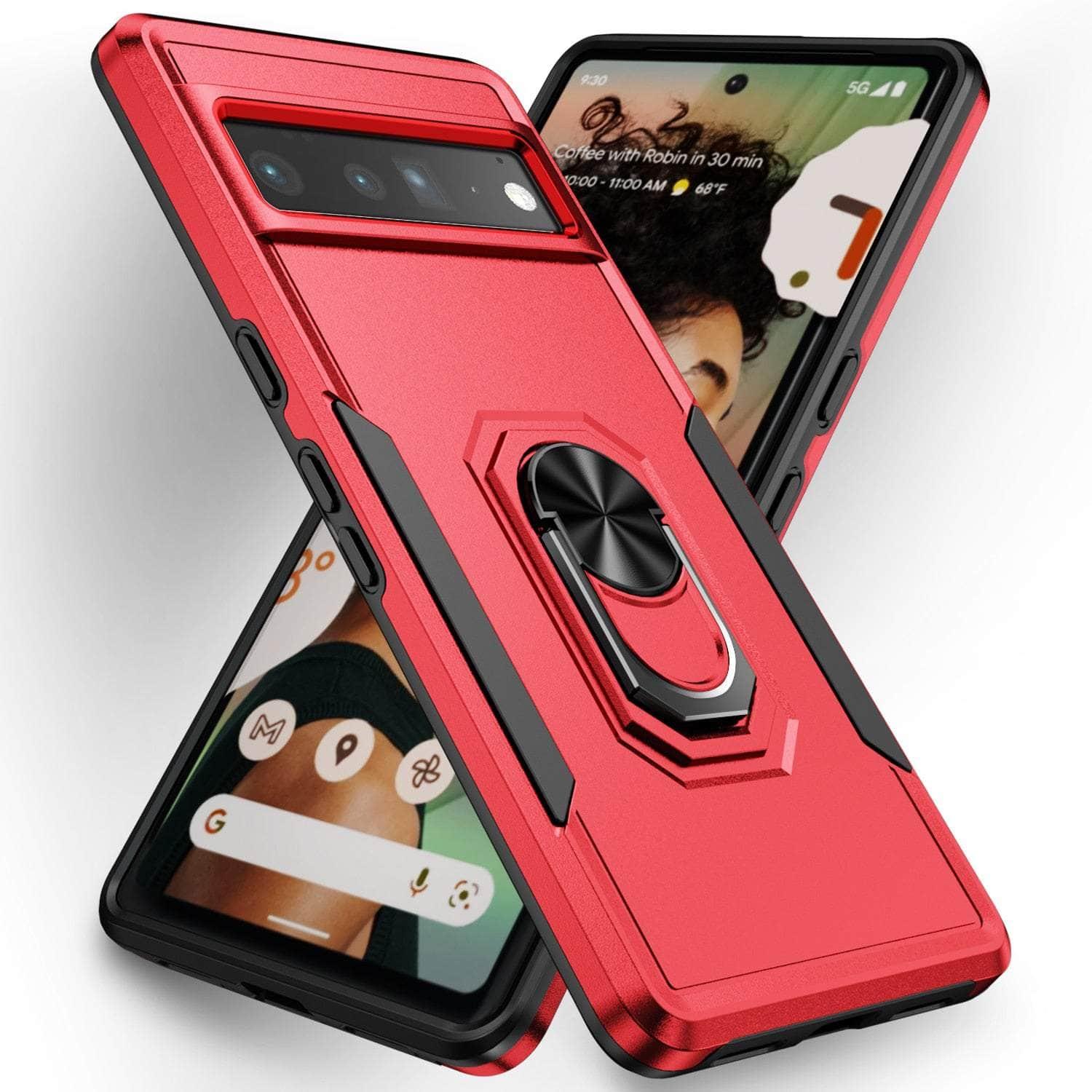 Casebuddy red black / for Pixel 7 Pro Ring Bracket Heavy Duty Pixel 7 Pro Case