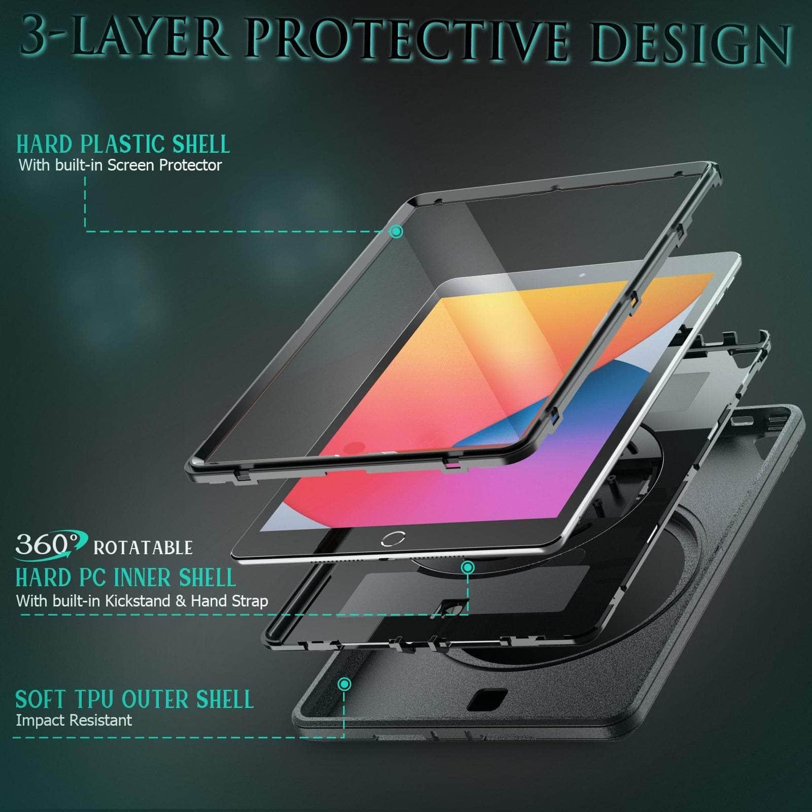 CaseBuddy Australia Casebuddy Rotation iPad 9 Kickstand Hand Strap Case