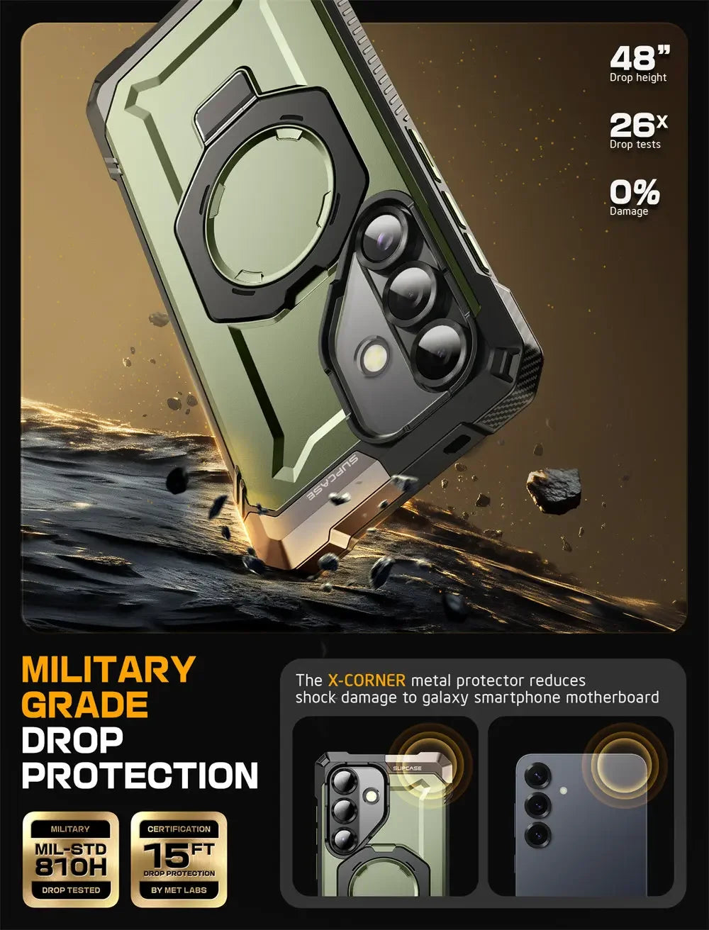 SUPCASE Galaxy S25 2025 UB Grip Anti-Scratch Heavy Duty Case