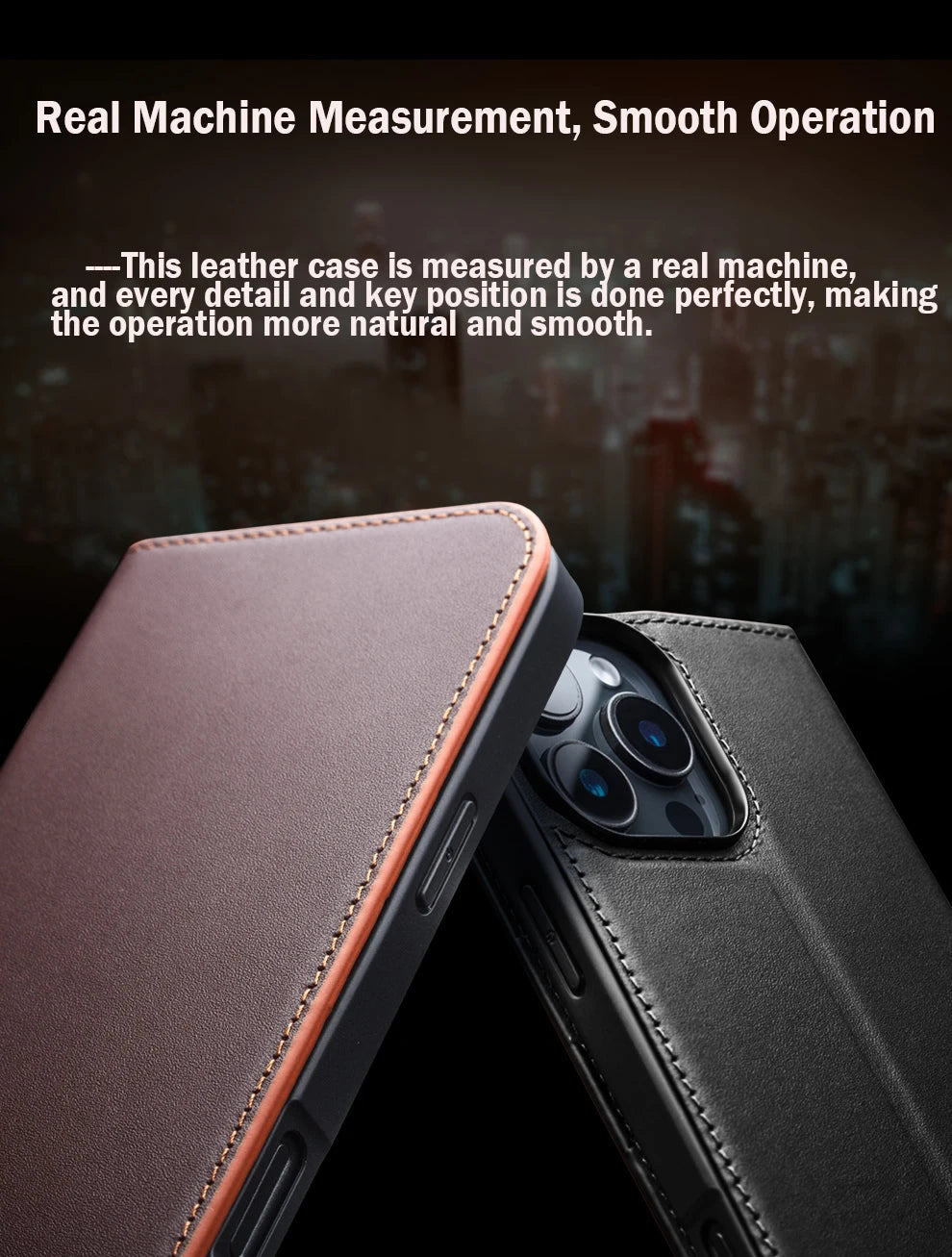 QIALINO Genuine Leather iPhone 17 Handmade Case