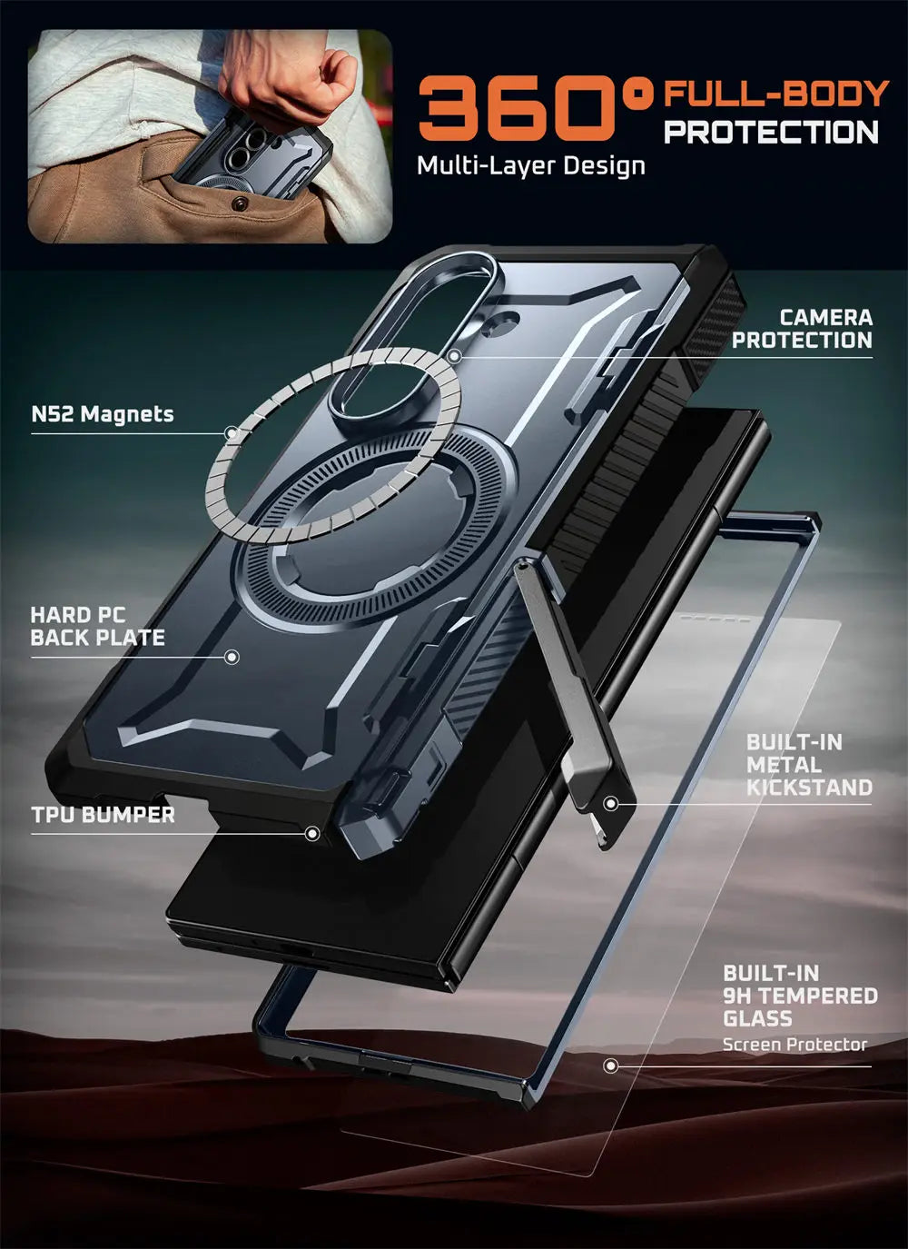 SUPCASE Z Fold 7 UB Grip Anti-Scratch Heavy Duty Case