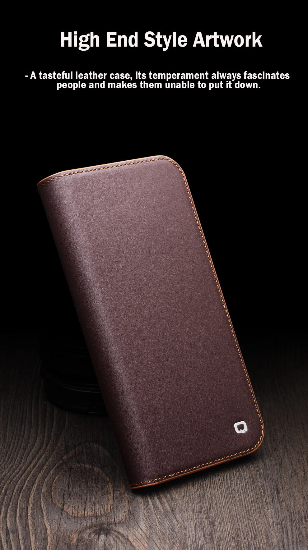 QIALINO Genuine Leather iPhone 17 Pro Max Handmade Case