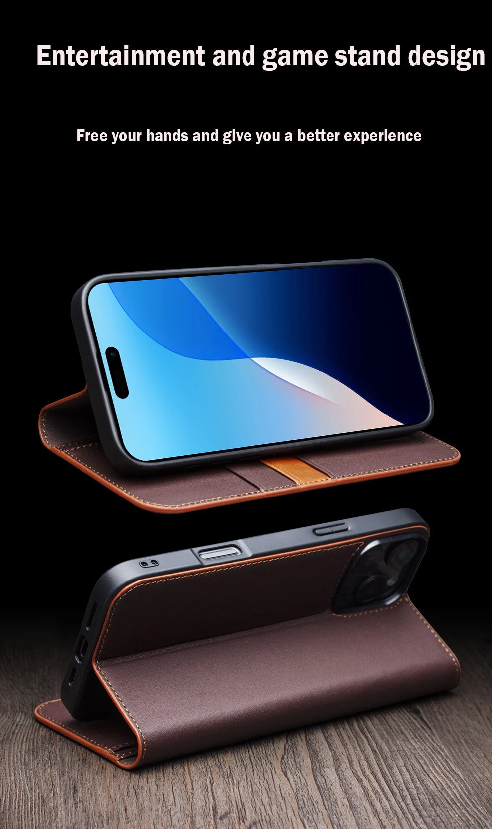 QIALINO Genuine Leather iPhone 17 Pro Handmade Case