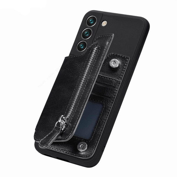 Casebuddy For Galaxy A54 / Black Galaxy A54 5G Zipper Wallet Vegan Leather Case