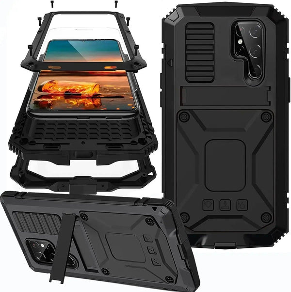 Casebuddy black / For Samsung S24 Galaxy S24 Rugged Military Metal Case