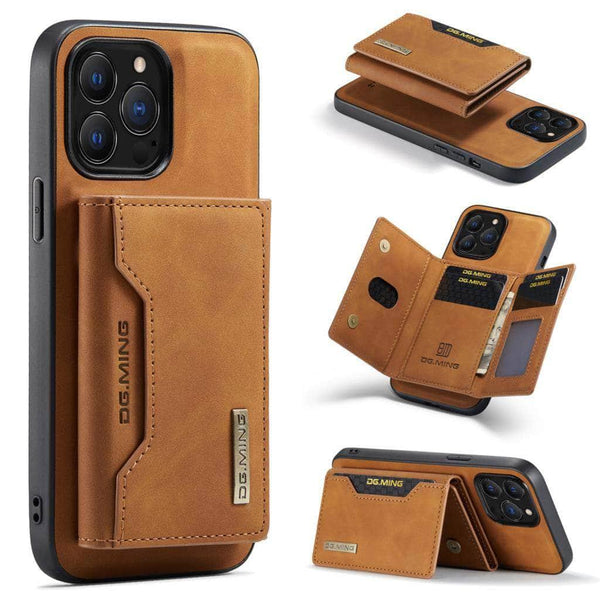Casebuddy Brown / For iPhone 15PLUS iPhone 15 Plus Magnetic Split Body Wallet Case