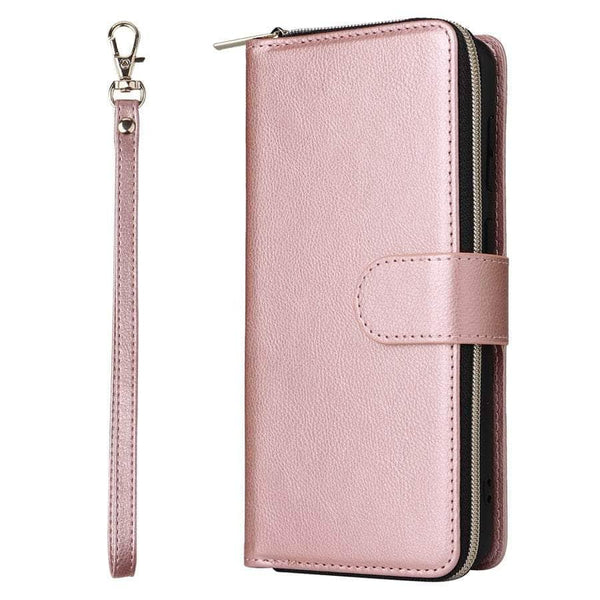 Casebuddy Rose gold / Galaxy A54 Luxury Galaxy A54 Wallet 9-Card Leather Case
