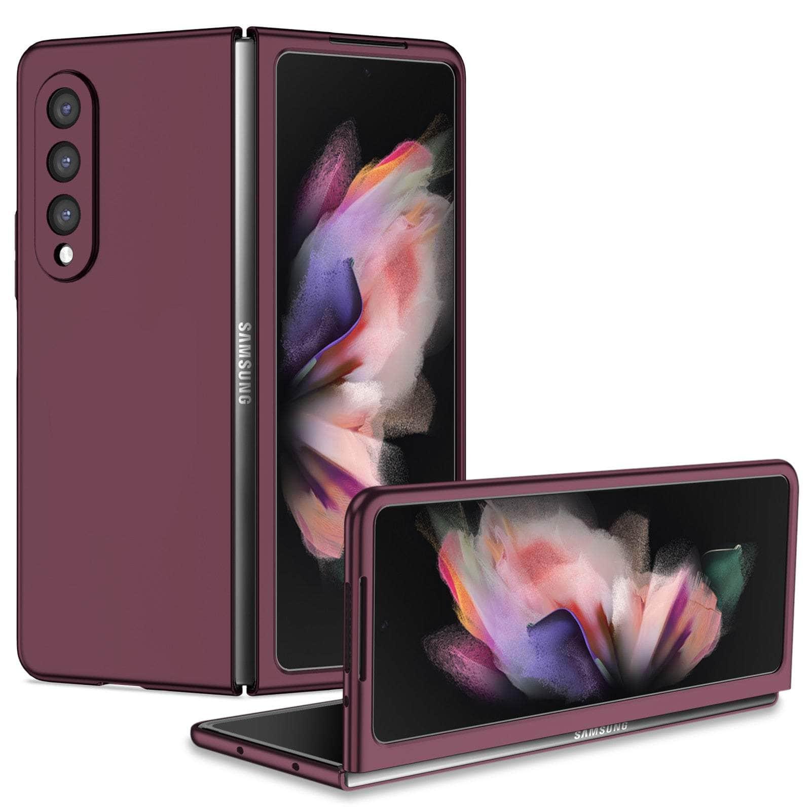 Casebuddy Wine Red / for samsung Z Fold 5 Drop Protection Galaxy Z Fold 5 Folding Case