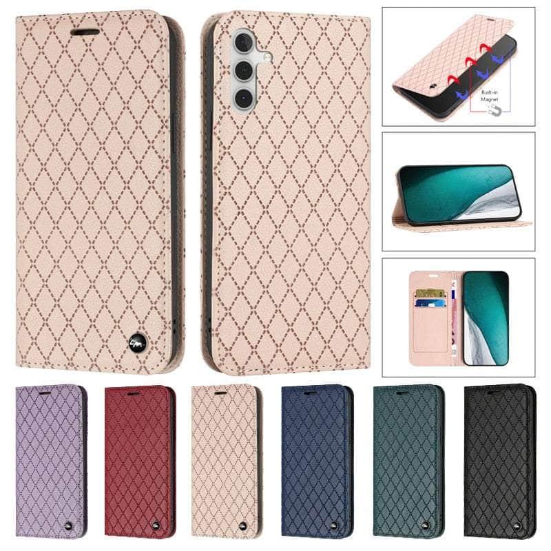 Casebuddy Embossing Samsung Galaxy A34 Vegan Leather Wallet