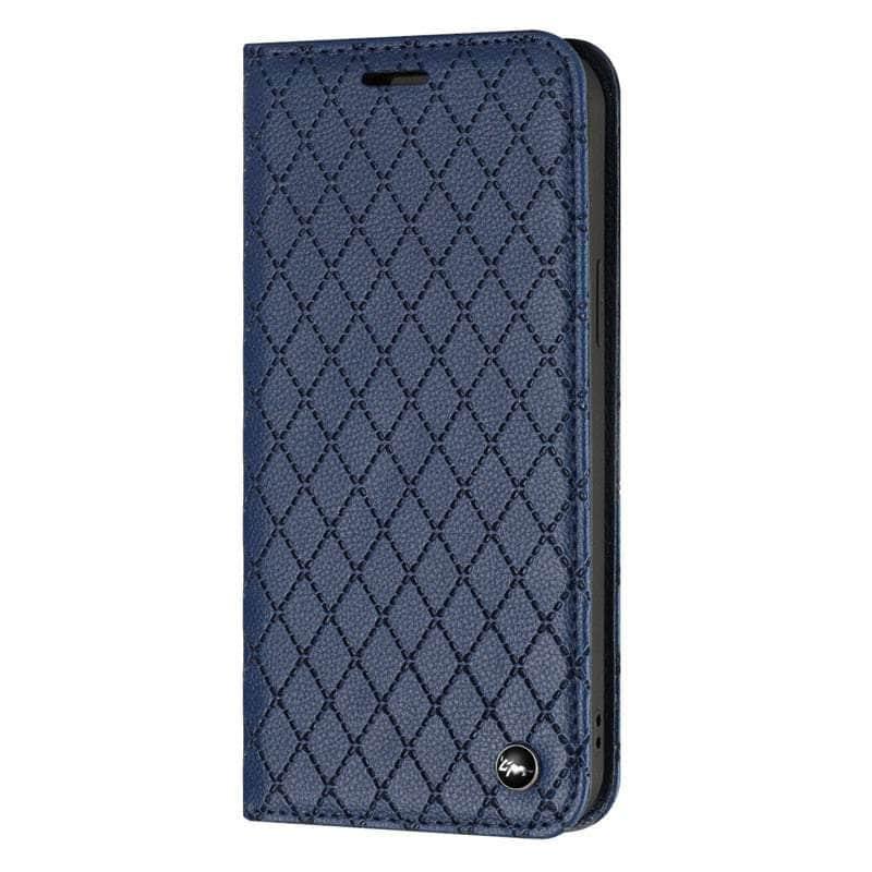 Casebuddy Blue / For Galaxy A34 5G Embossing Samsung Galaxy A34 Vegan Leather Wallet