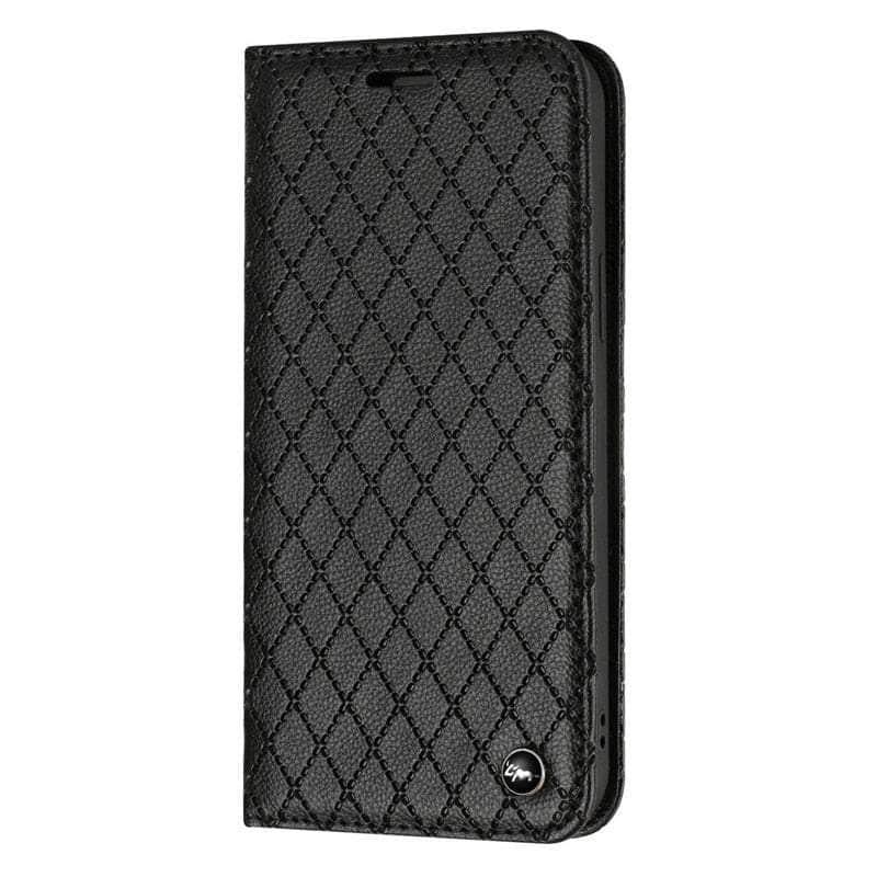 Casebuddy Black / For Galaxy A54 5G Embossing Samsung Galaxy A54 Vegan Leather Wallet