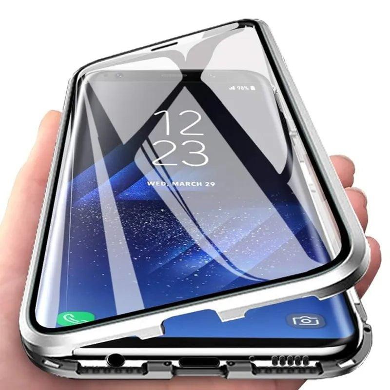 Galaxy S24 Magnetic Adsorption Glass Metal Case