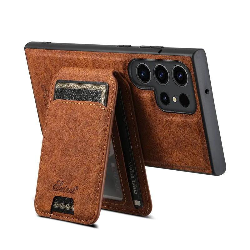 Galaxy S24 Plus Card Holder Vegan Leather Magnetic Pocket