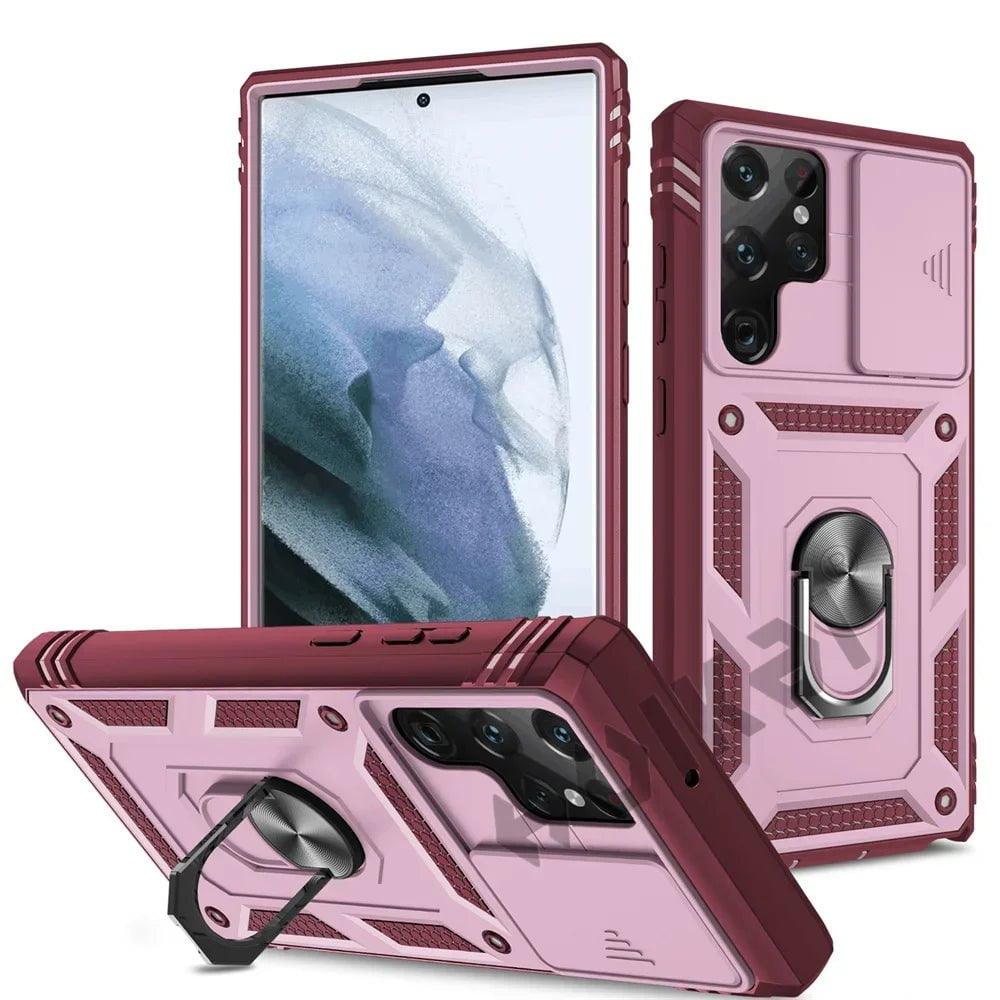 Casebuddy Pink / Samsung S24 Plus Galaxy S24 Plus Heavy Duty Ring Kickstand Cover