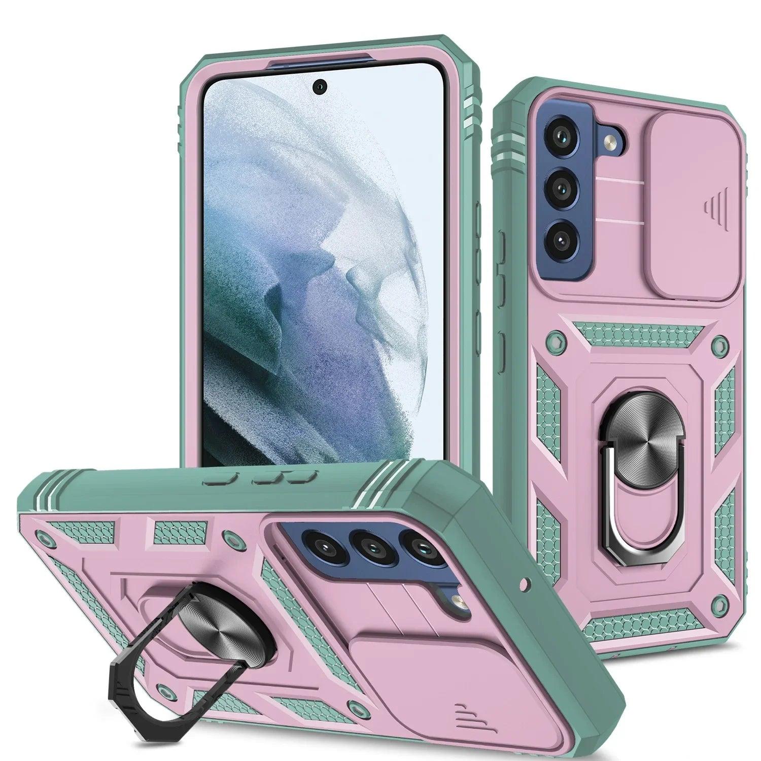 Casebuddy pink and green / for Galaxy S24 Plus Galaxy S24 Plus Ring Holder Protection Case