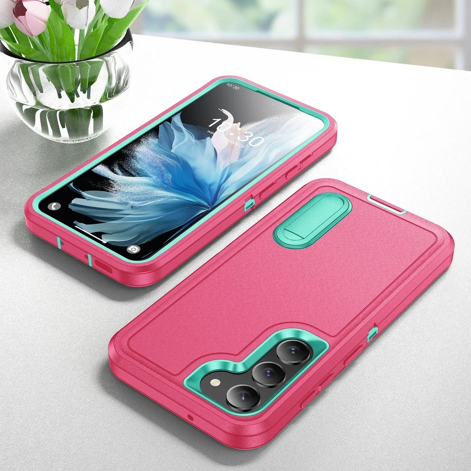 Casebuddy rose red / for Galaxy S24 Ultra Galaxy S24 Ultra Anti-Dust Kickstand Rugged Case