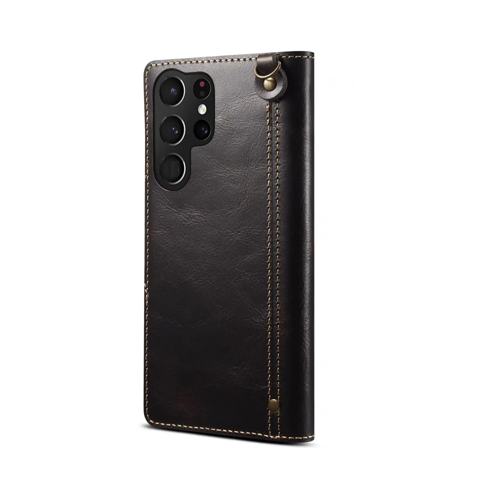 Casebuddy Galaxy S24 Ultra Real Cowhide Leather Wallet Case