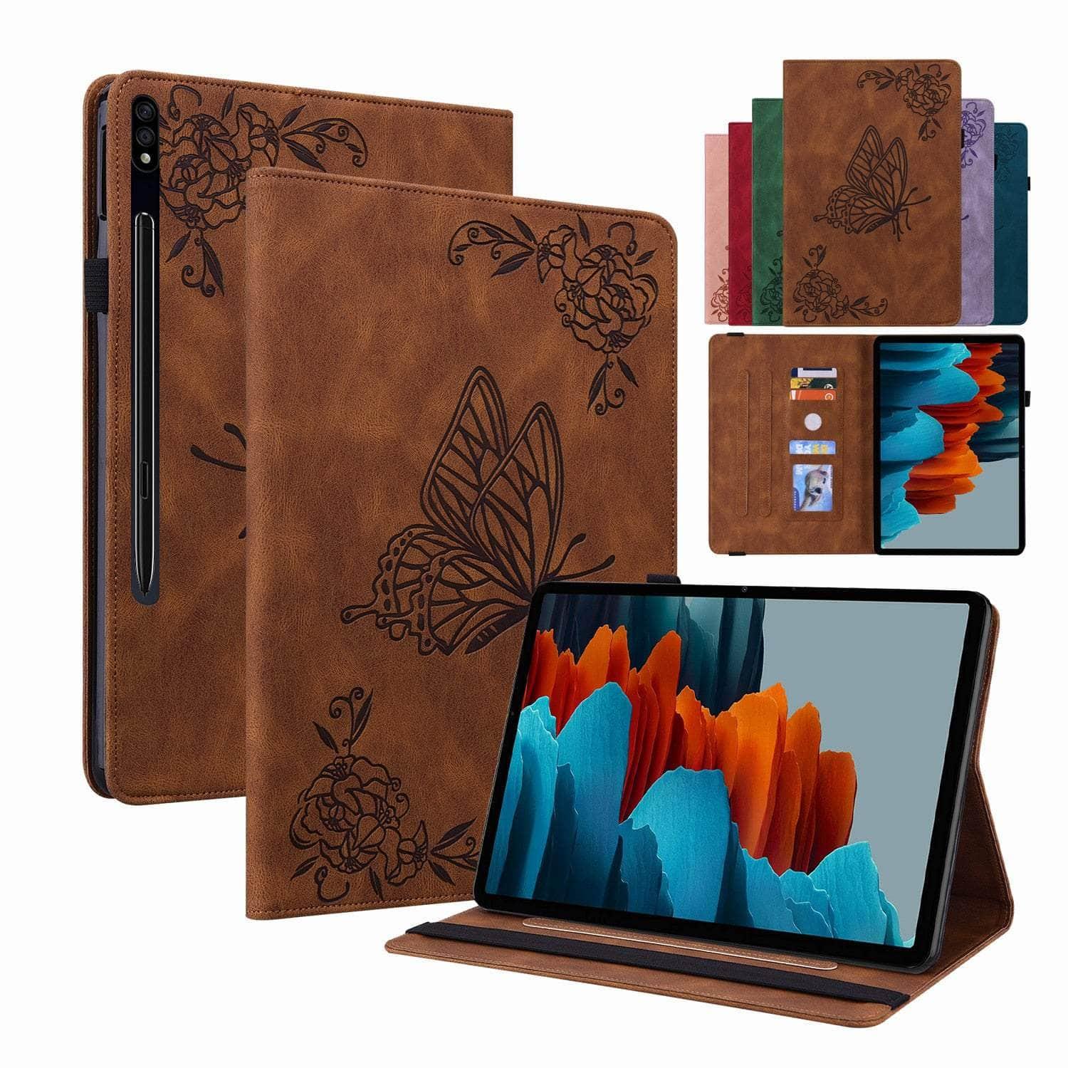 Casebuddy Galaxy Tab S9 2023 Vegan Leather Butterfly Cover