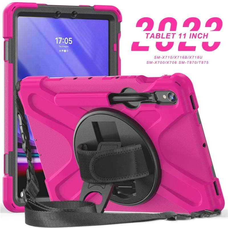 Casebuddy Rose Red / S9 11 inch Galaxy Tab S9 Shockproof Kids Tablet Stand