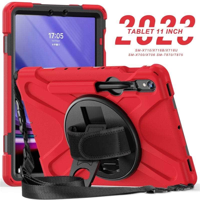 Casebuddy Red / S9 11 inch Galaxy Tab S9 Shockproof Kids Tablet Stand
