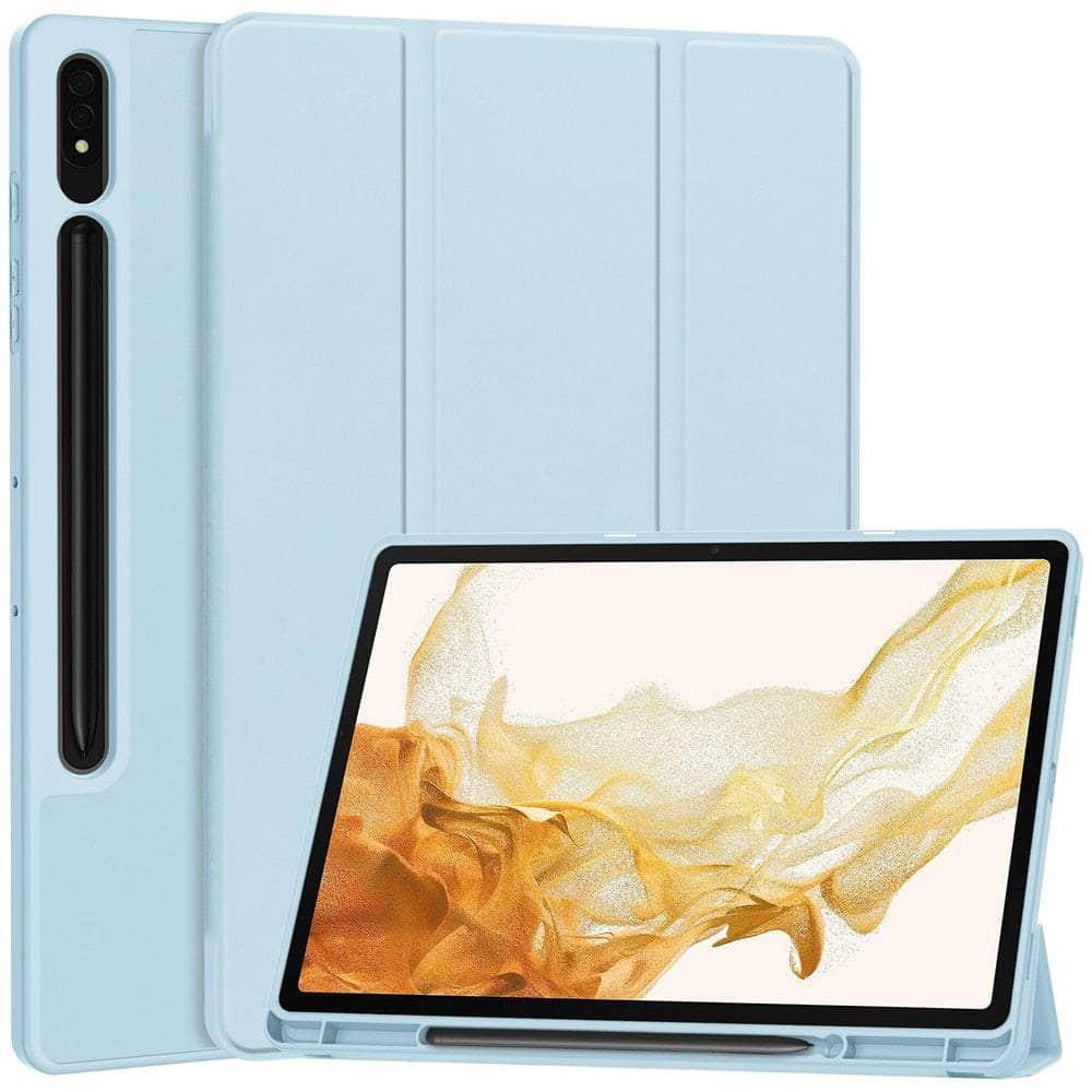 Casebuddy Sky Blue / Tab S9 11inch X710 Galaxy Tab S9 Smart Case Pencil Holder