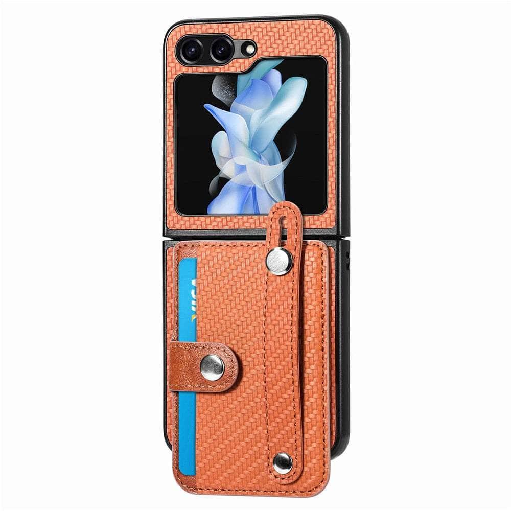 Casebuddy Galaxy Z Flip 5 Carbon Fiber Pattern Card Case