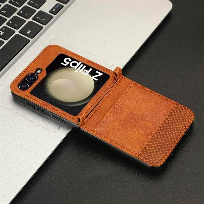 Casebuddy Galaxy Z Flip 5 Slim Leather Folding Case
