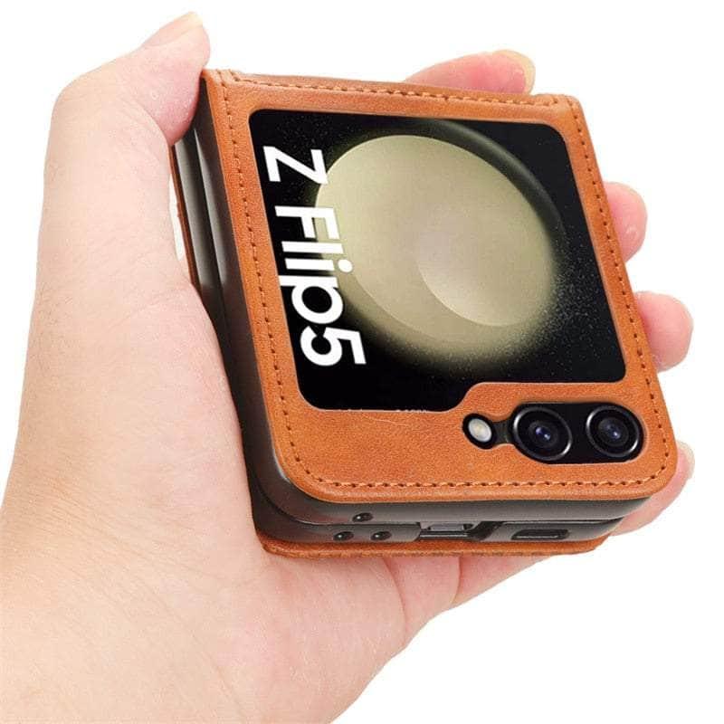 Casebuddy Galaxy Z Flip 5 Slim Leather Folding Case