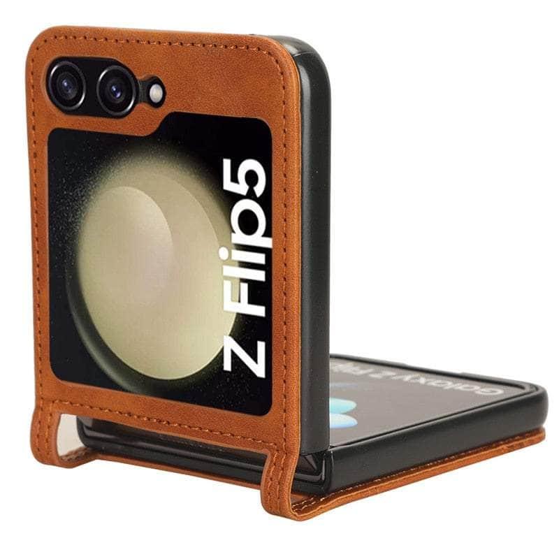 Casebuddy Galaxy Z Flip 5 Slim Leather Folding Case