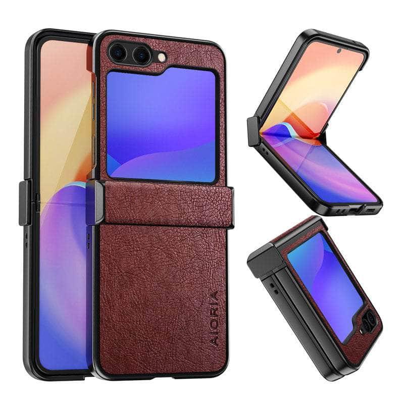 Casebuddy Galaxy Z Flip 5 Vintage Vegan Leather Case